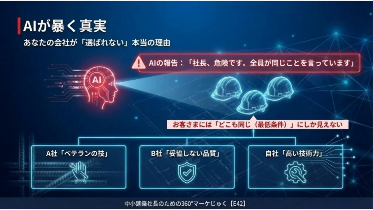 AIが競合各社の主張が同質であると警告するインフォグラフィック