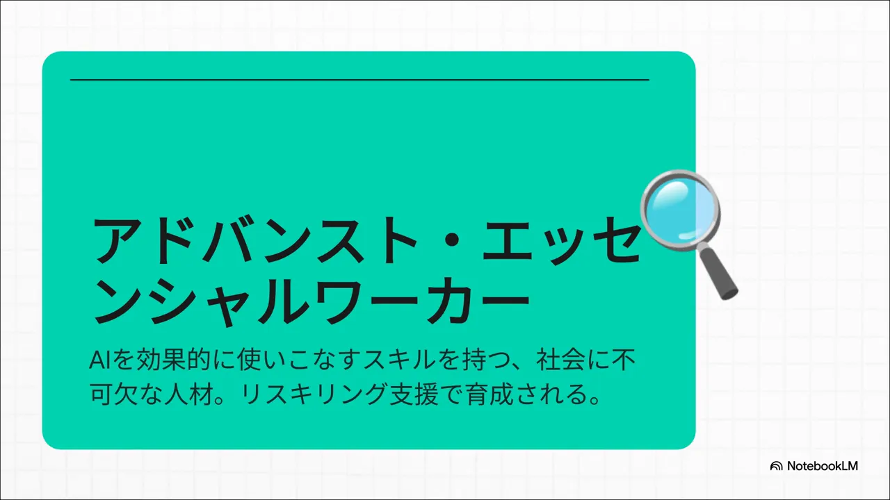 アドバンストエッセンシャルワーカー：AIを駆使して価値を出す人材像（参照タイムスタンプ 06:13）