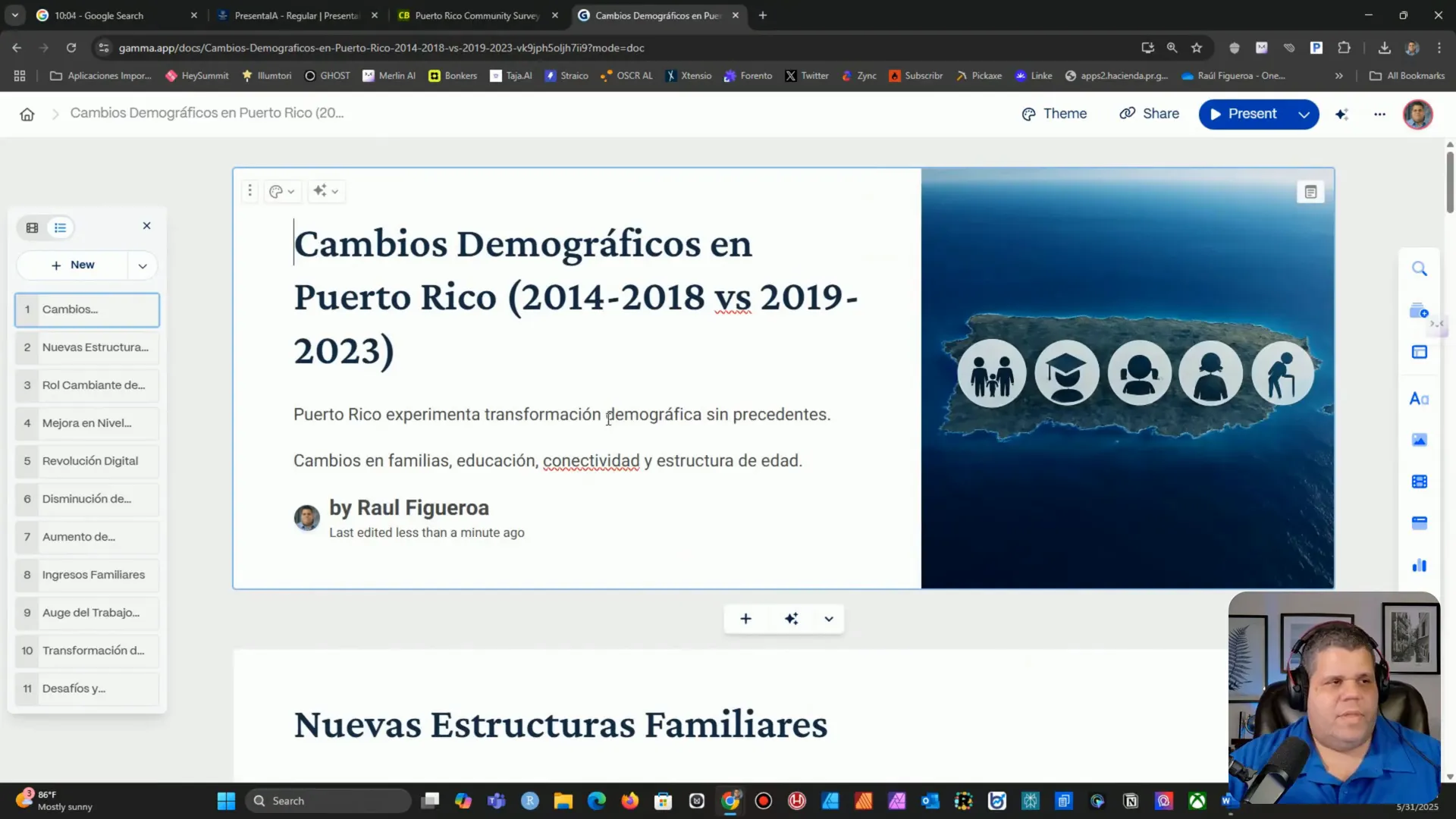 Presentación generada en Gamma con imágenes y gráficos automáticos