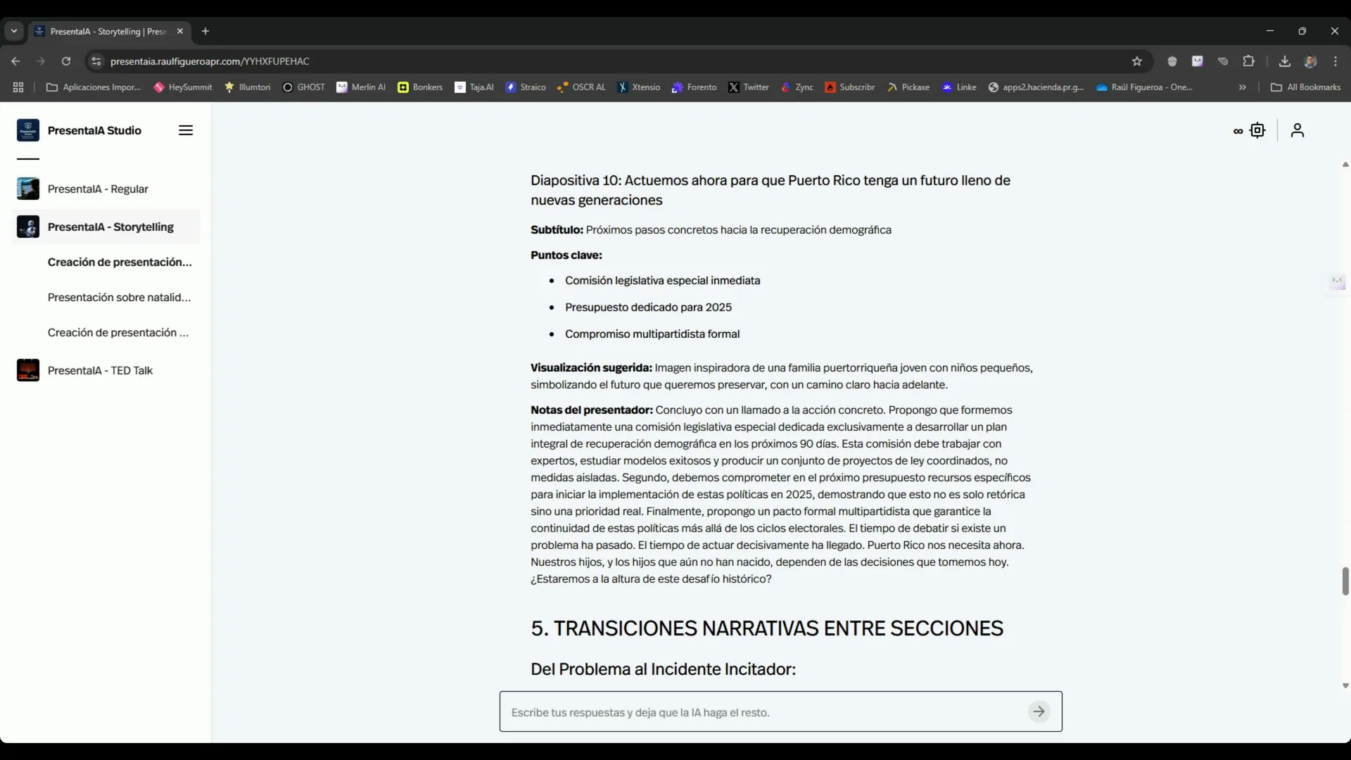 Ejemplo de integración de contenido generado con imágenes AI para presentaciones