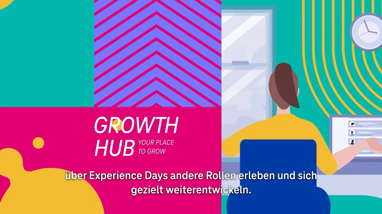 Illustration zu Growth Hub mit „Experience Days“ und dem Slogan „Your place to grow“