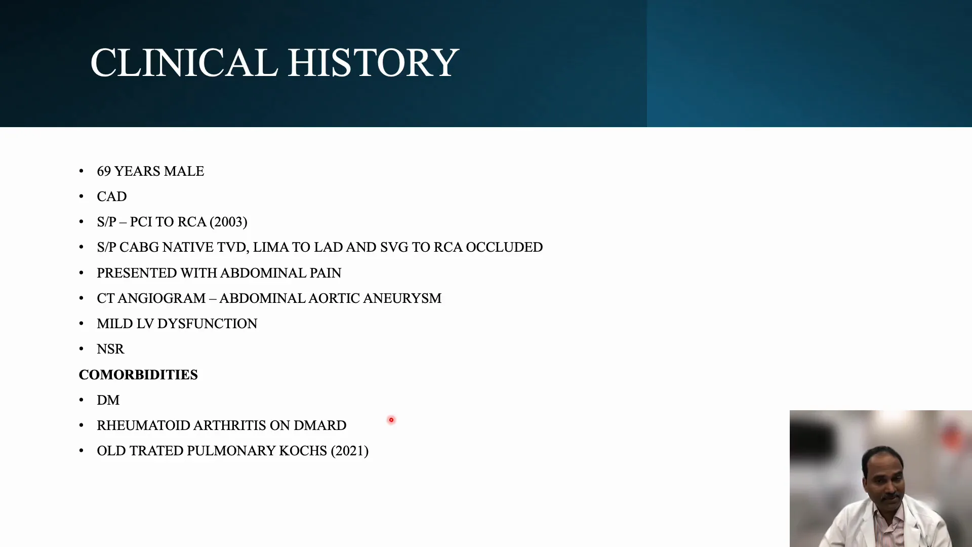 Patient medical history details