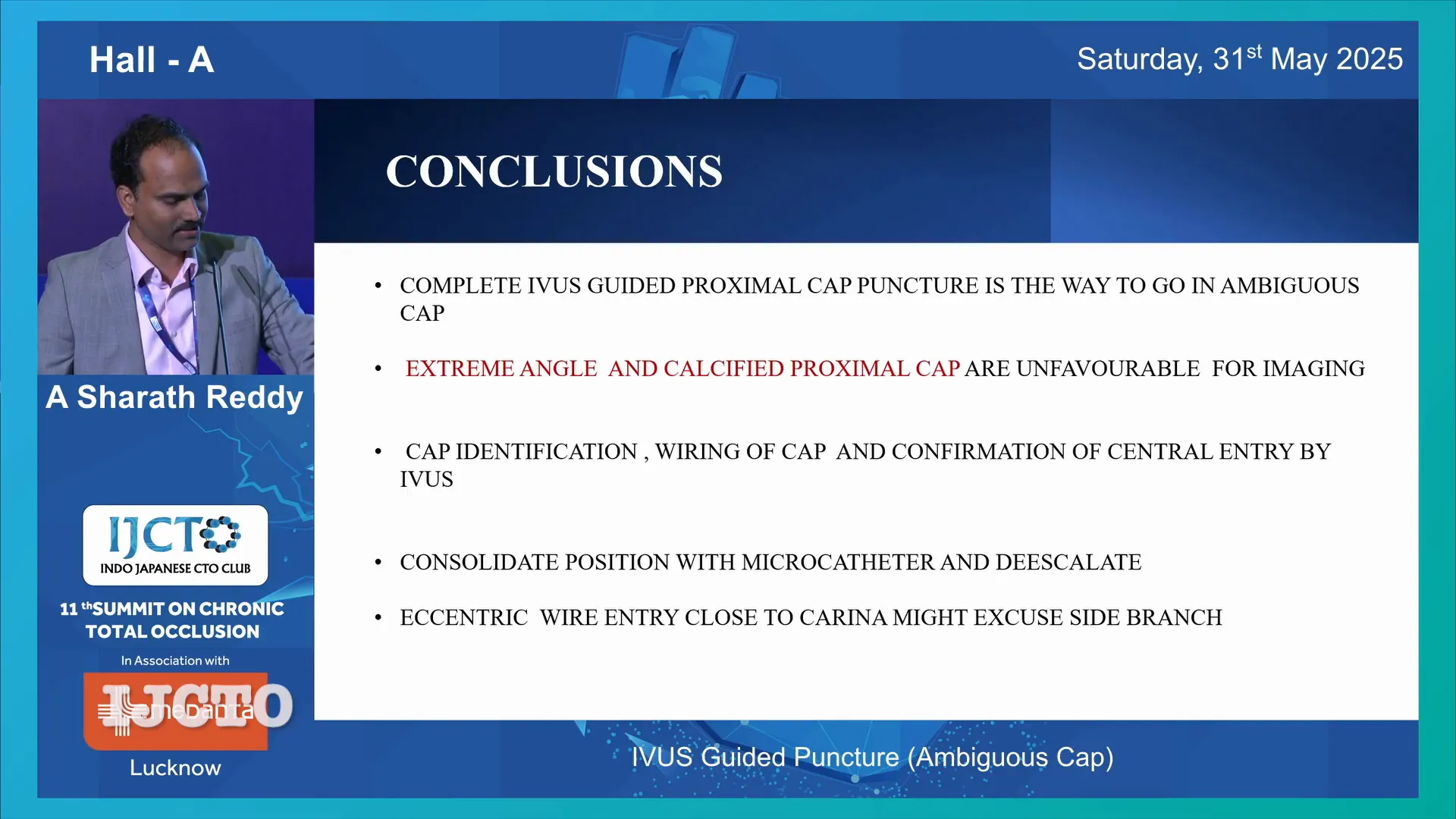 Summary of IVUS guided cap puncture technique