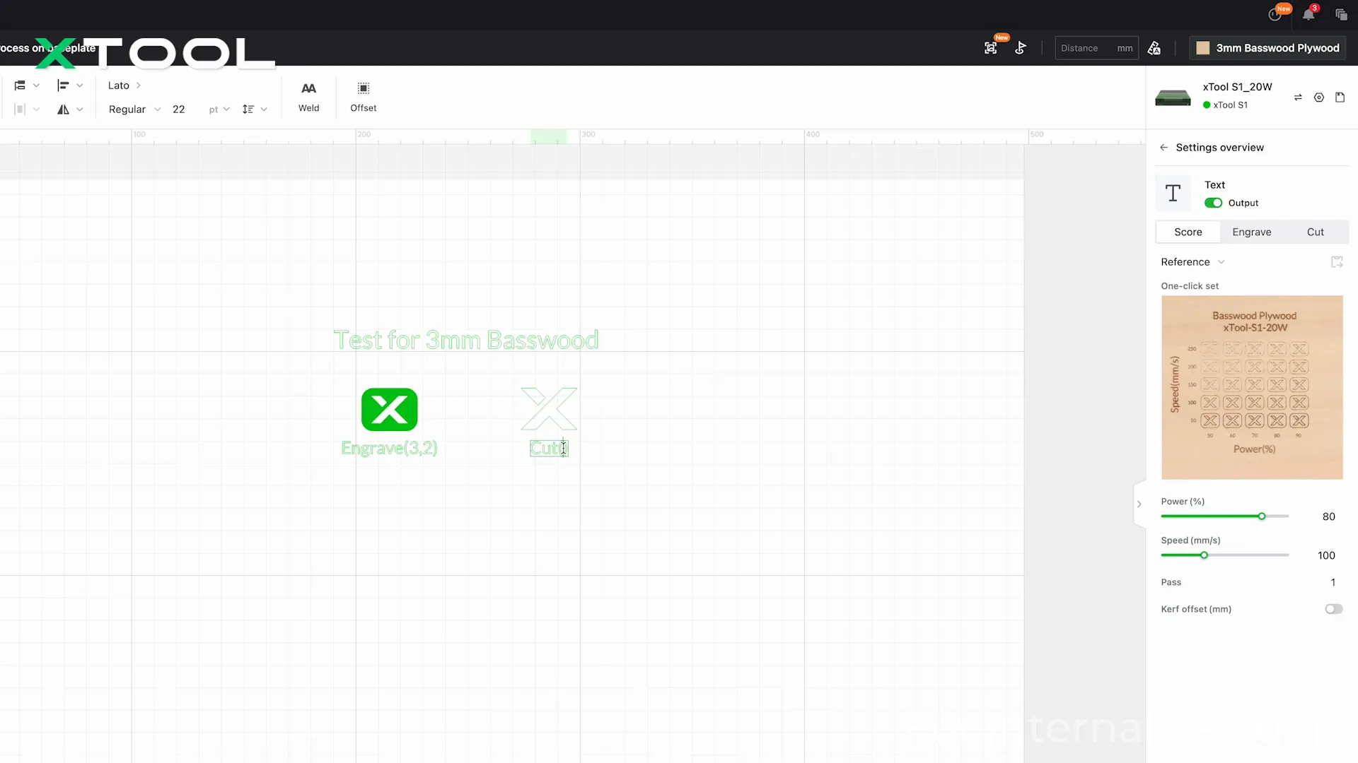 Parameter panel example