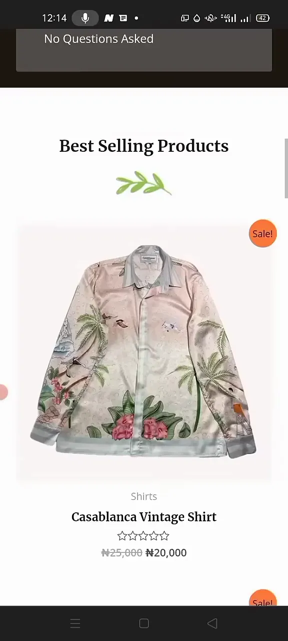 E-commerce website in action