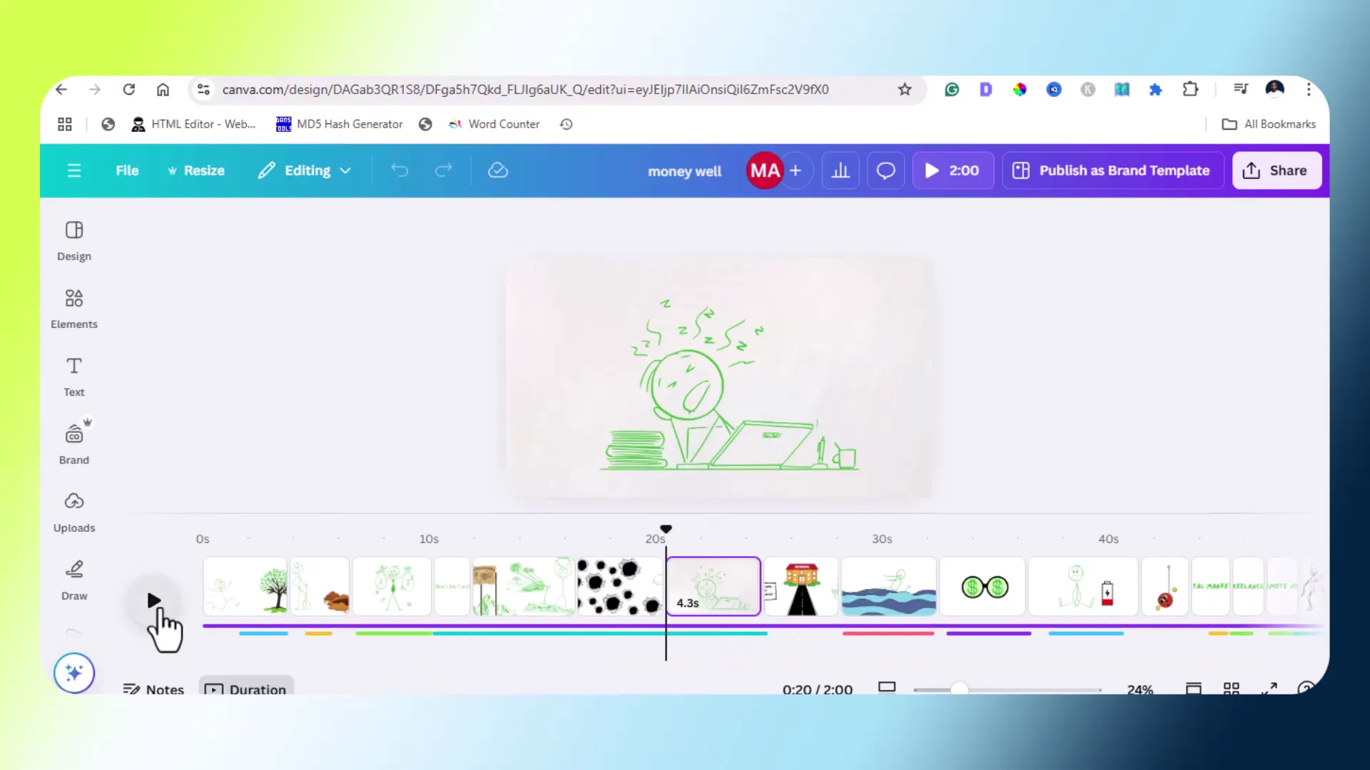 Balancing stick figures with background