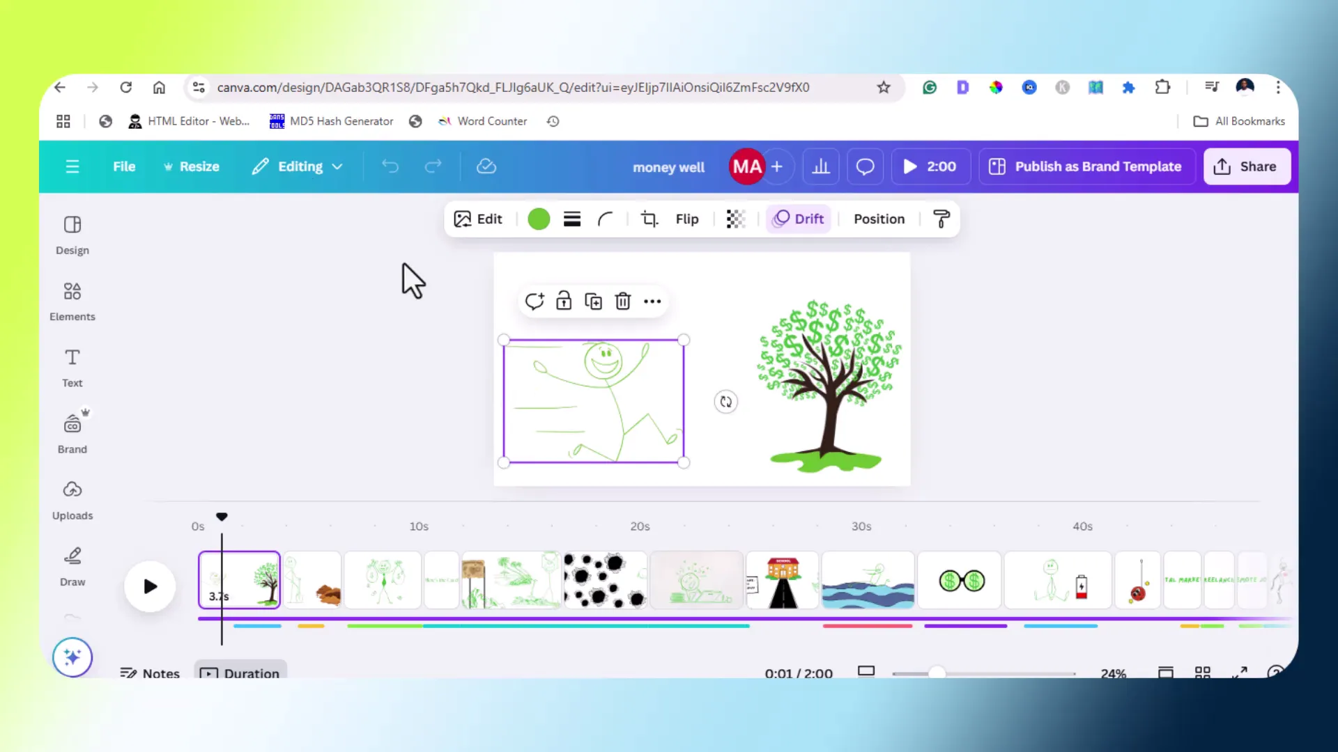 Adding a stick figure running