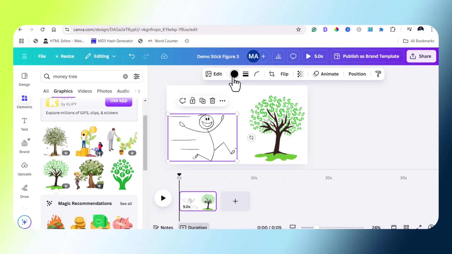 Customizing the stick figure's color