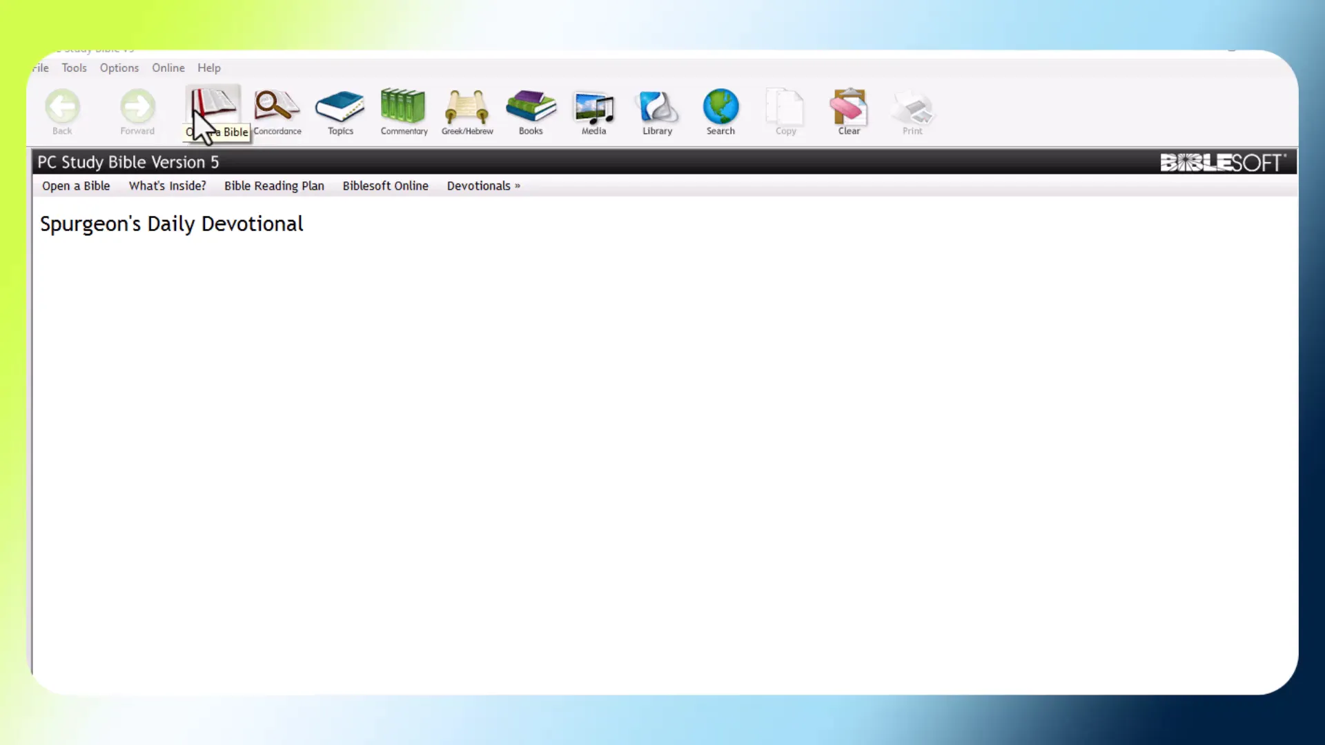 Overview of PC Study Bible features