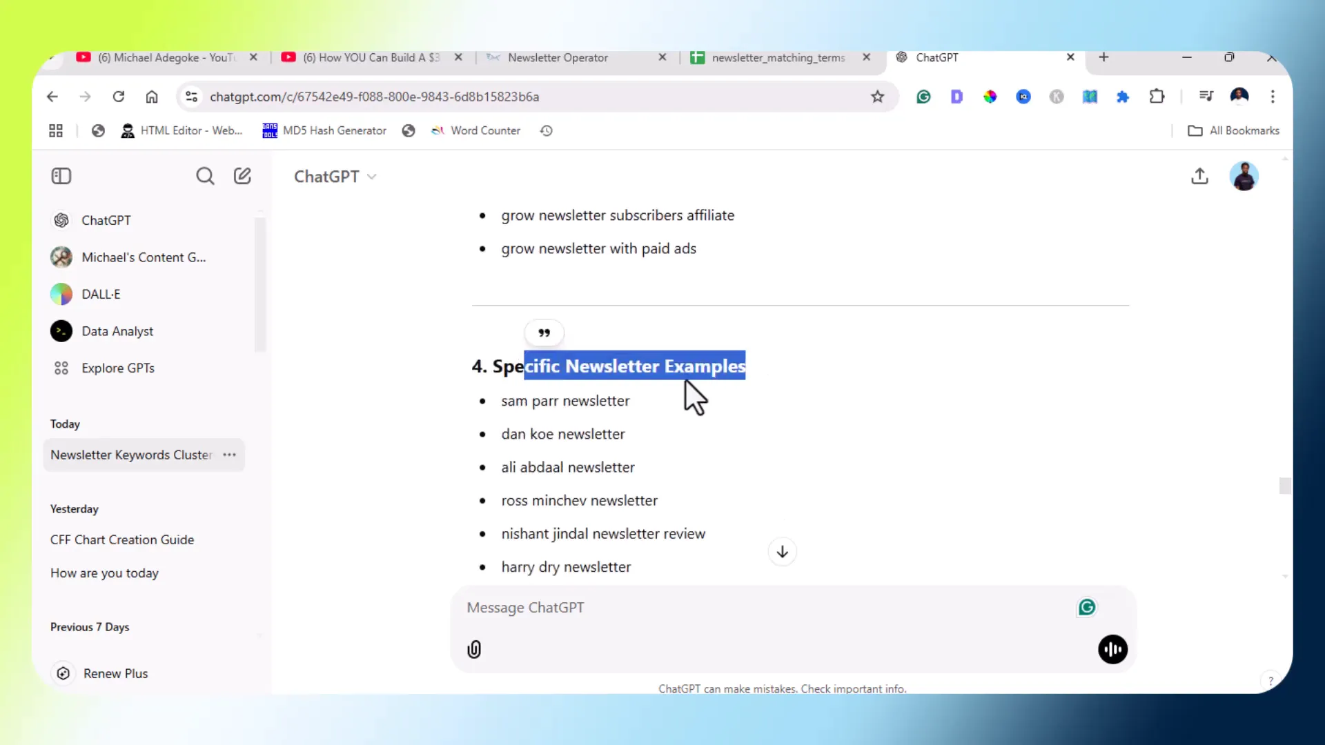 Successful newsletter examples