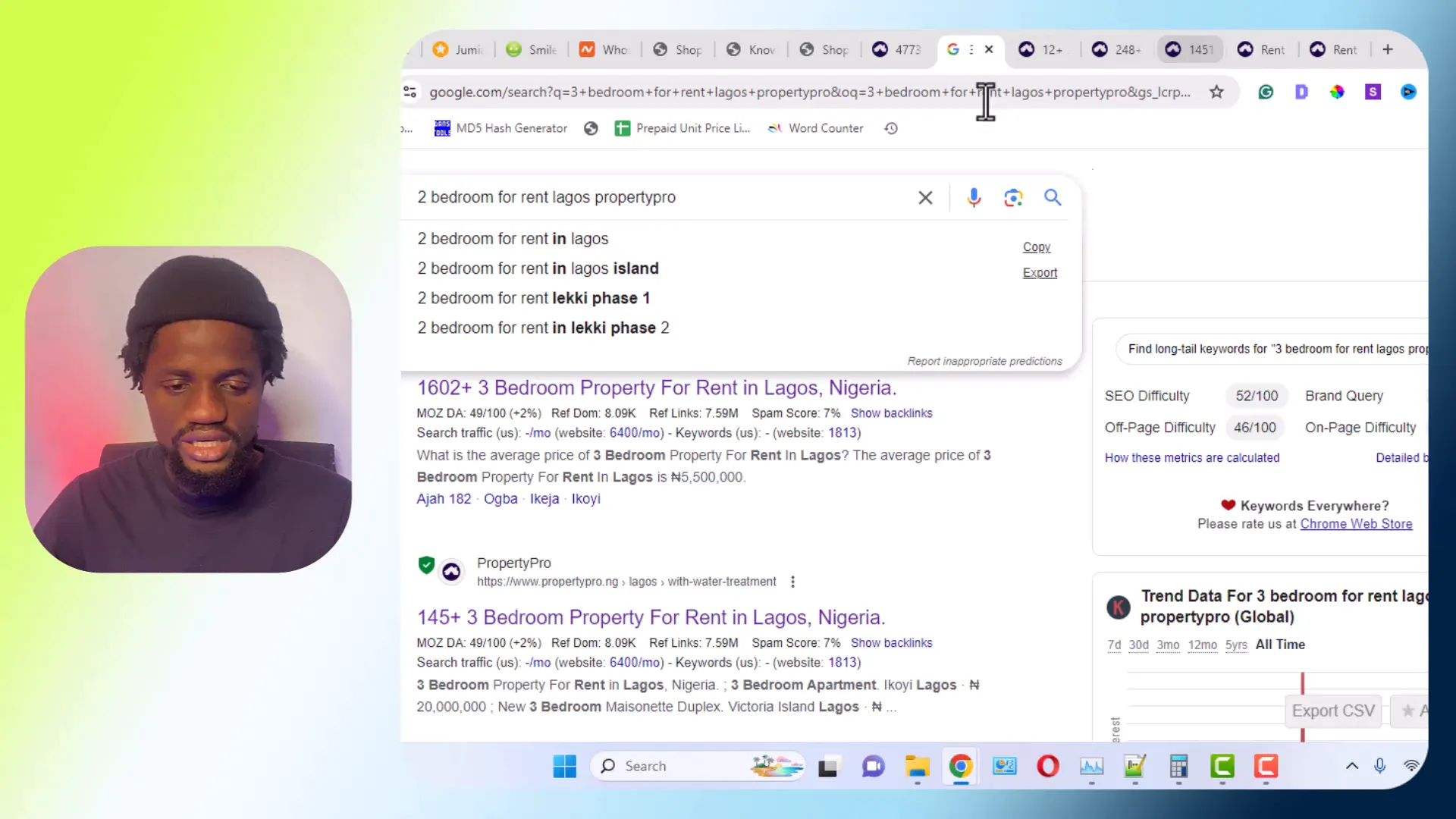 Filtering properties for specific needs on PropertyPro.ng
