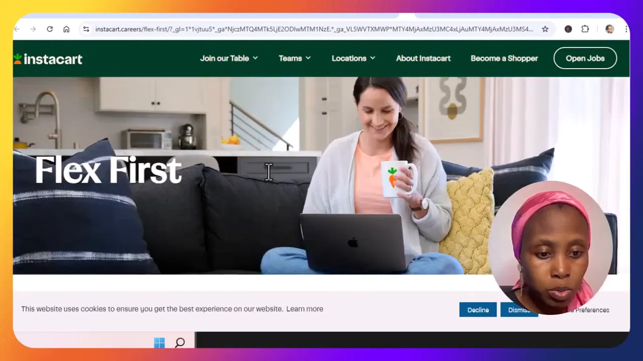 Instacart career page showing remote-first job opportunities