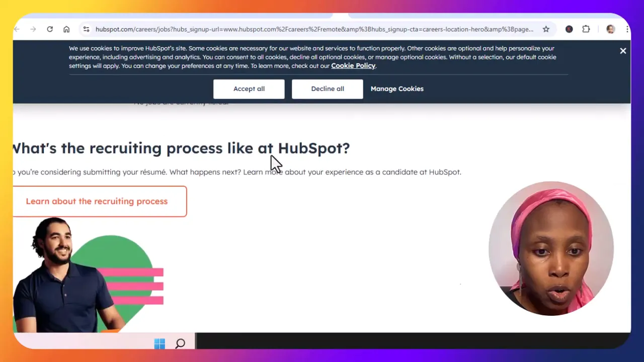 HubSpot career page showing remote job openings