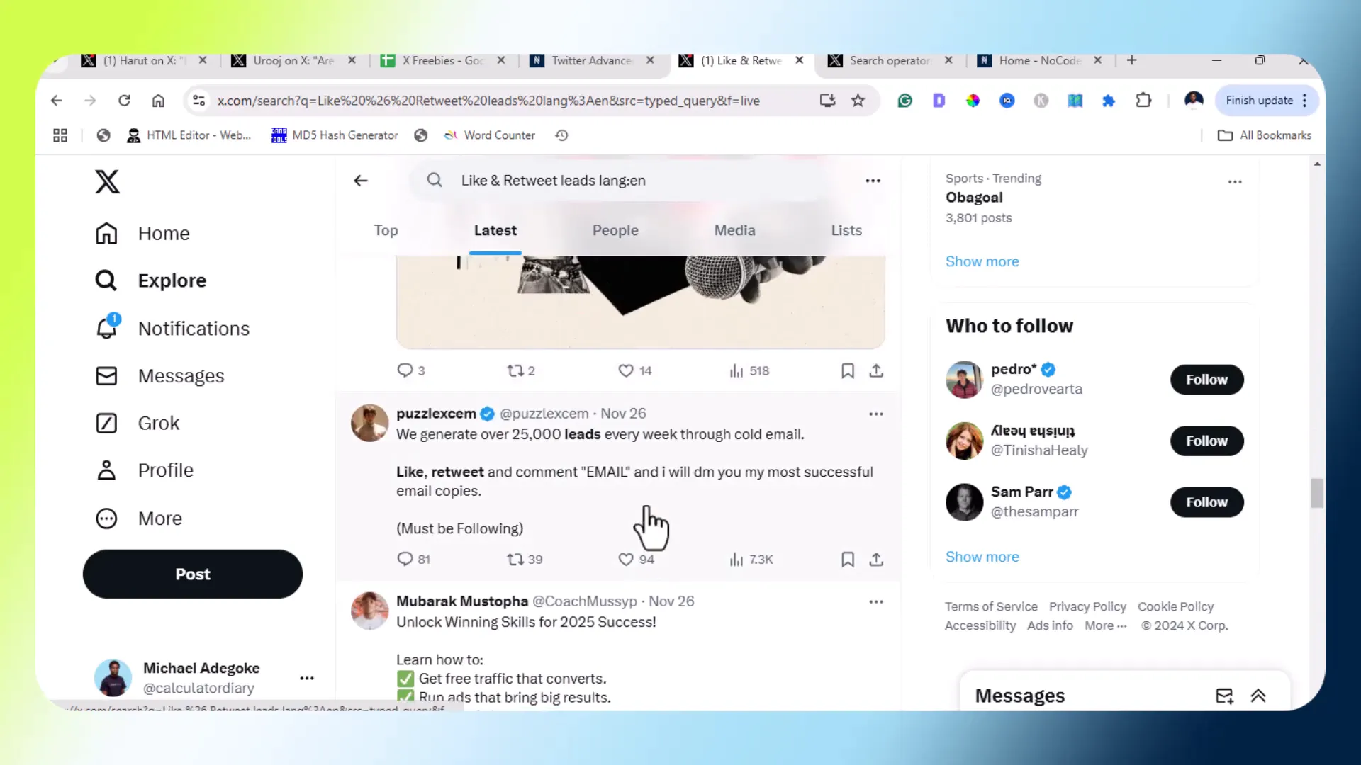 Sorting and Filtering Search Results