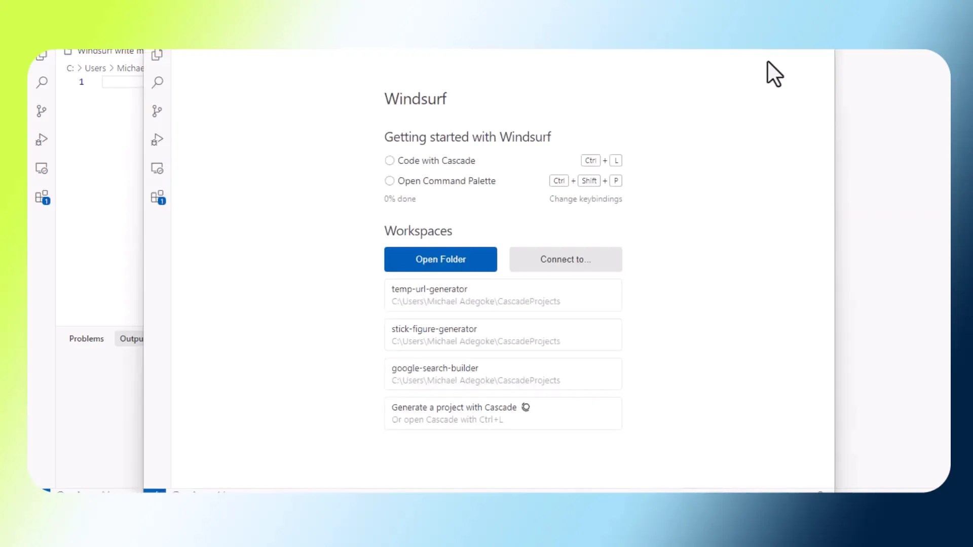 Windsurf AI project interface