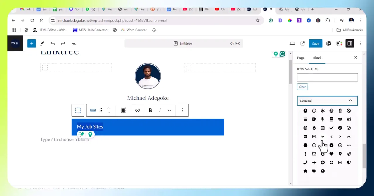 Creating a button block in WordPress