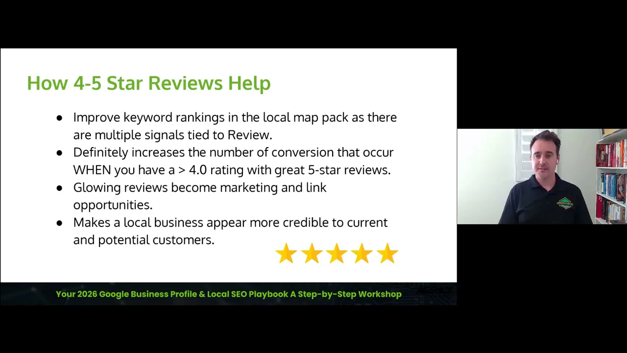 Slide describing a five-star review with detailed customer feedback