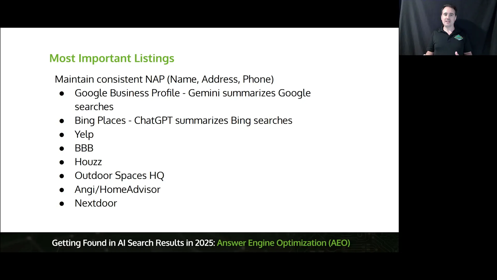 Bing Places and Google Business Profile sync information