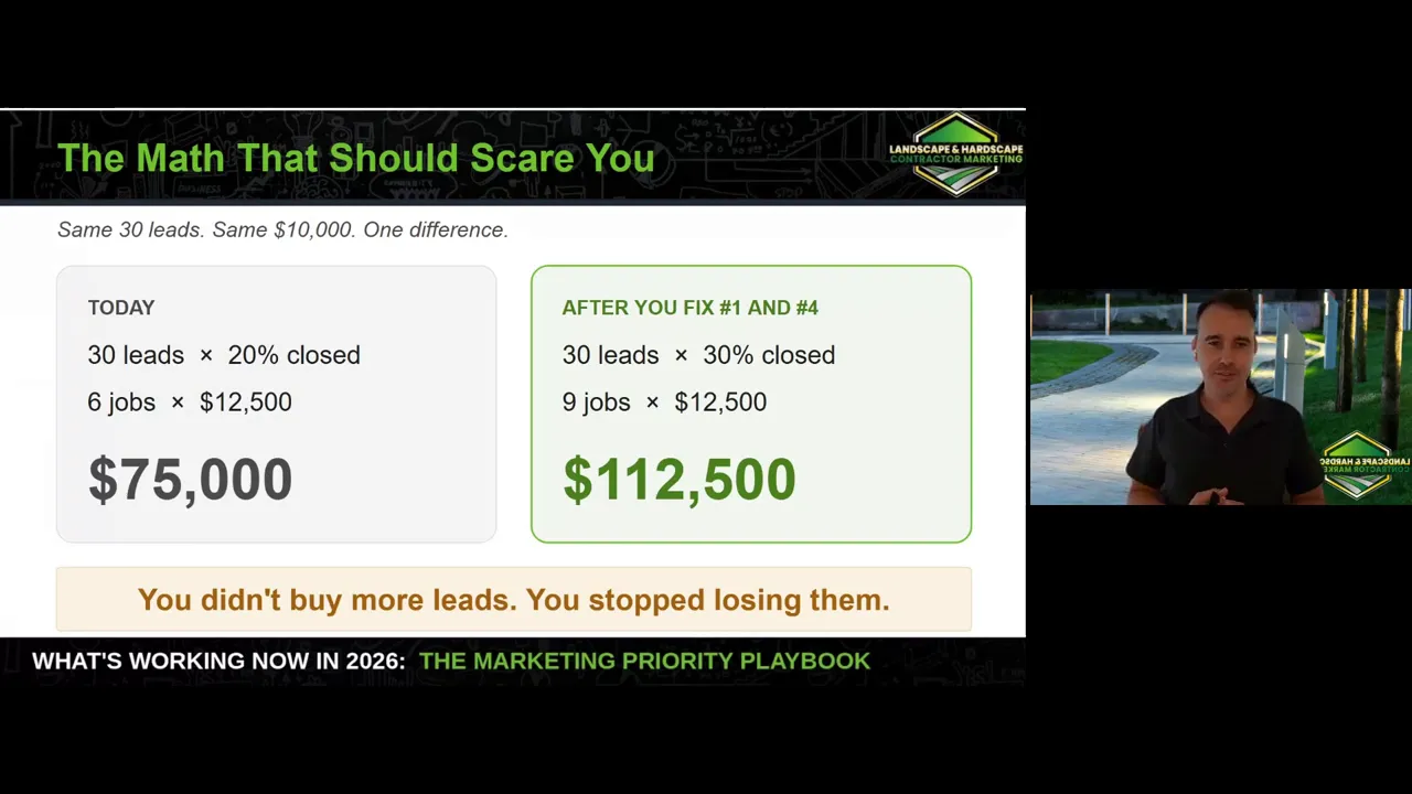 Slide comparing revenue from six jobs with revenue from nine jobs