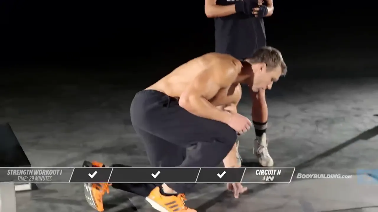 Demonstrating decline push-ups