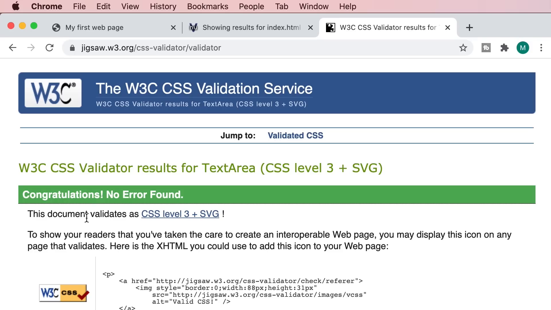 Validating HTML