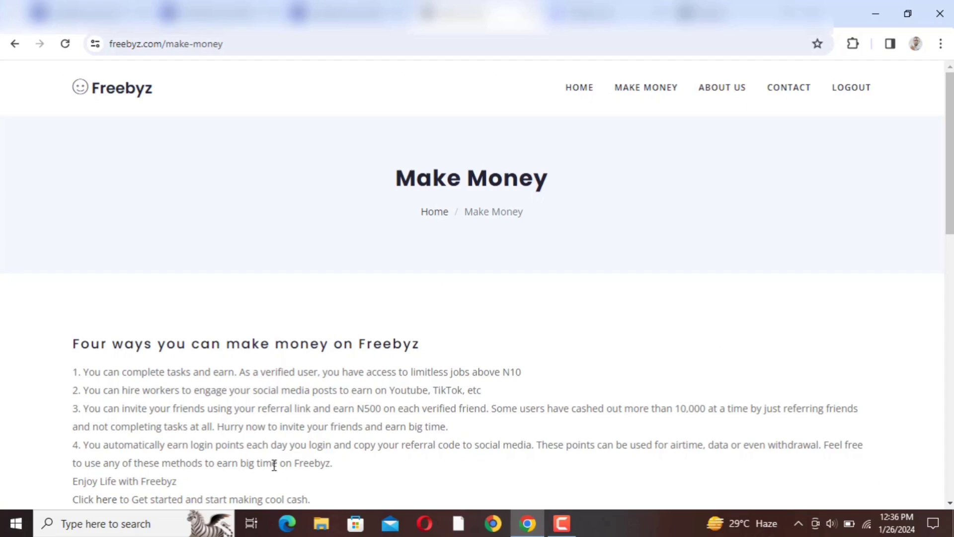 Registration Process on Freebyz