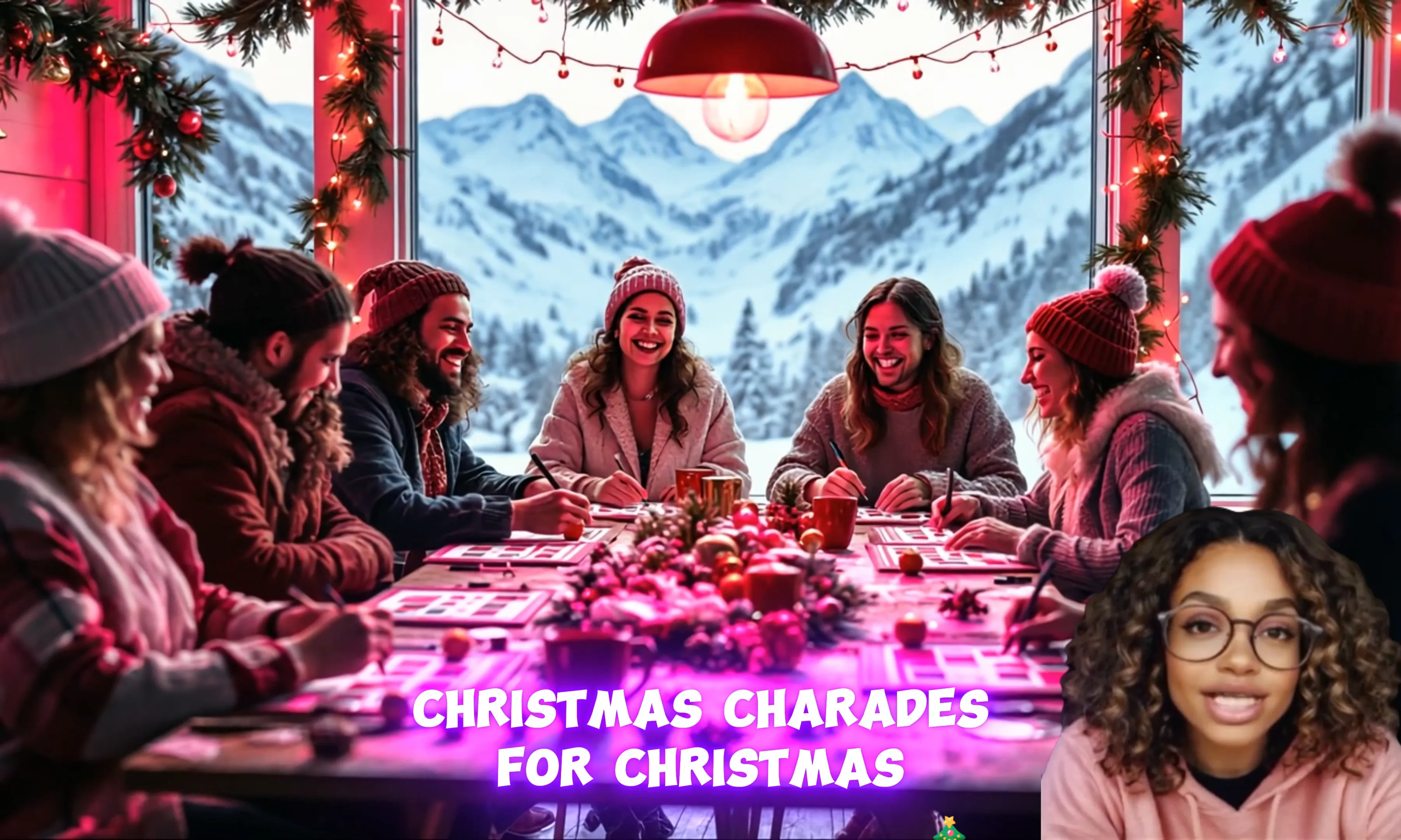 Players preparing for Christmas Charades