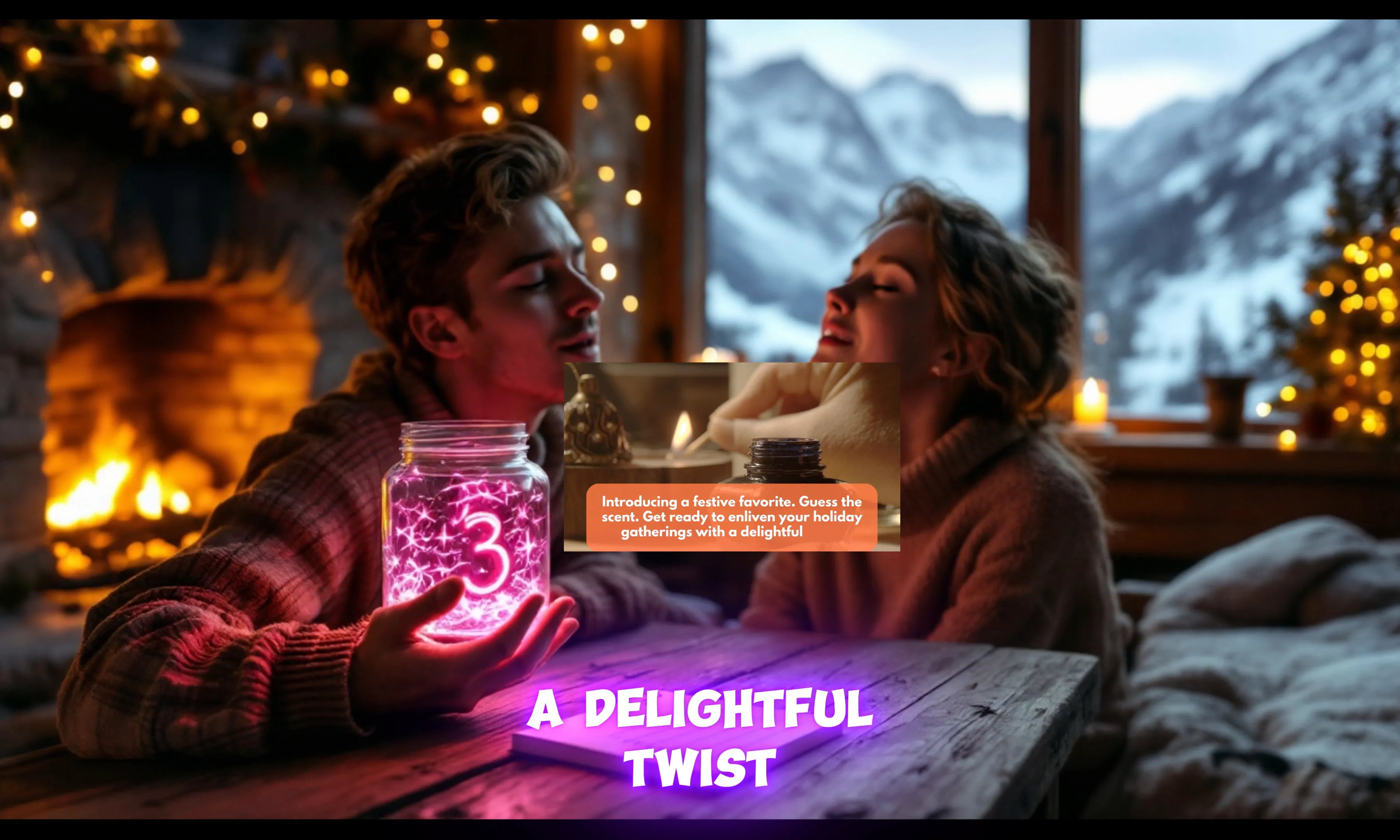 Collection of holiday scented candles