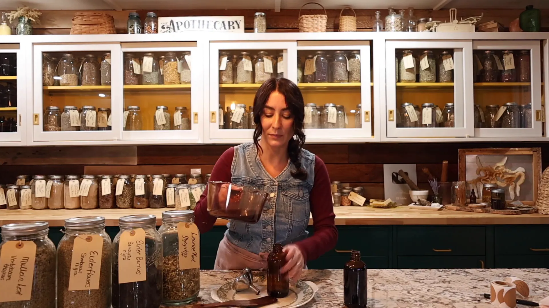 Bottling the herbal syrup