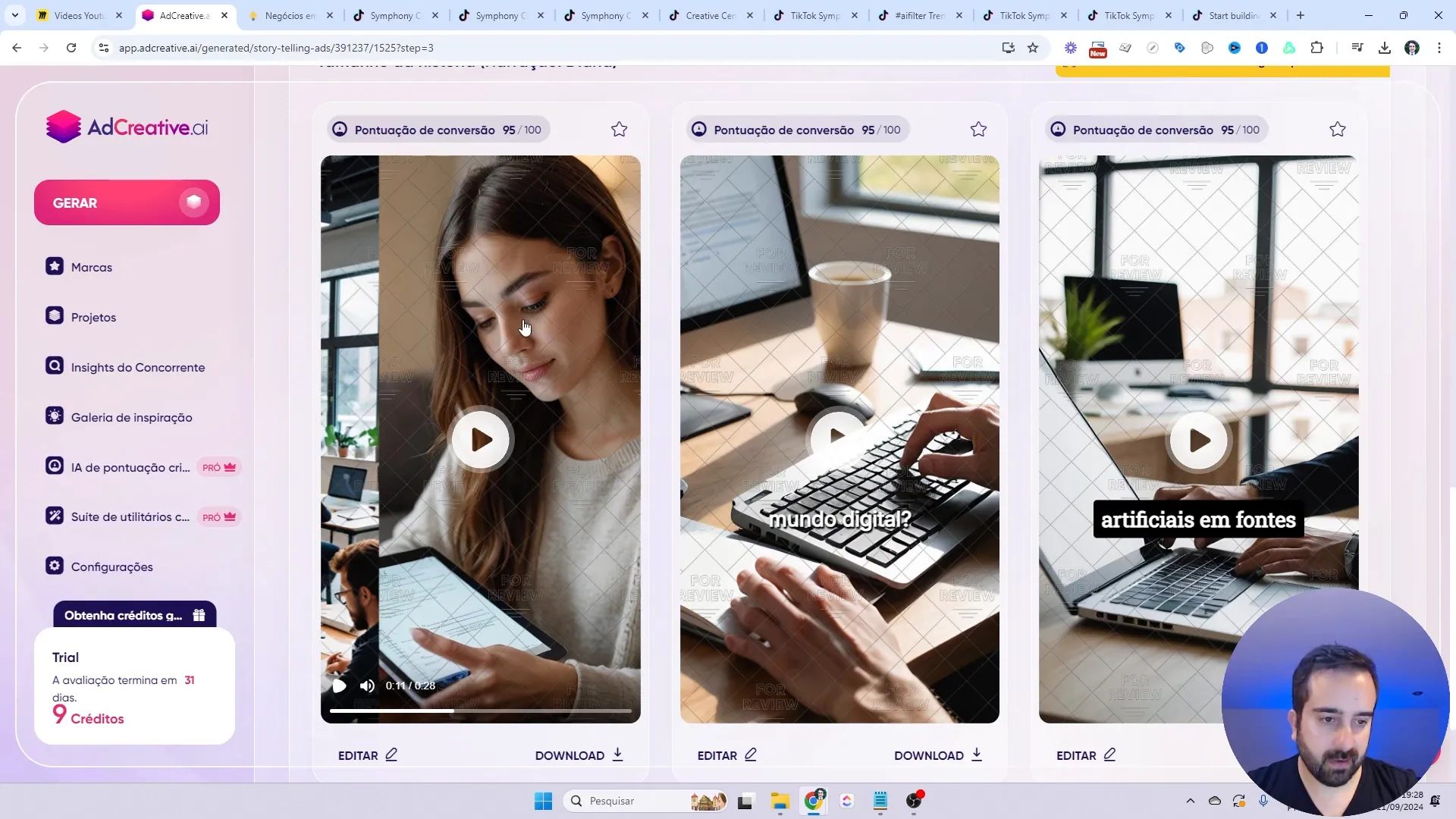 Geração de vídeos com AdCreative