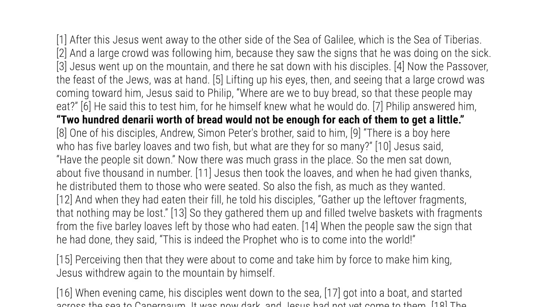 Feeding of the five thousand with five loaves and two fish