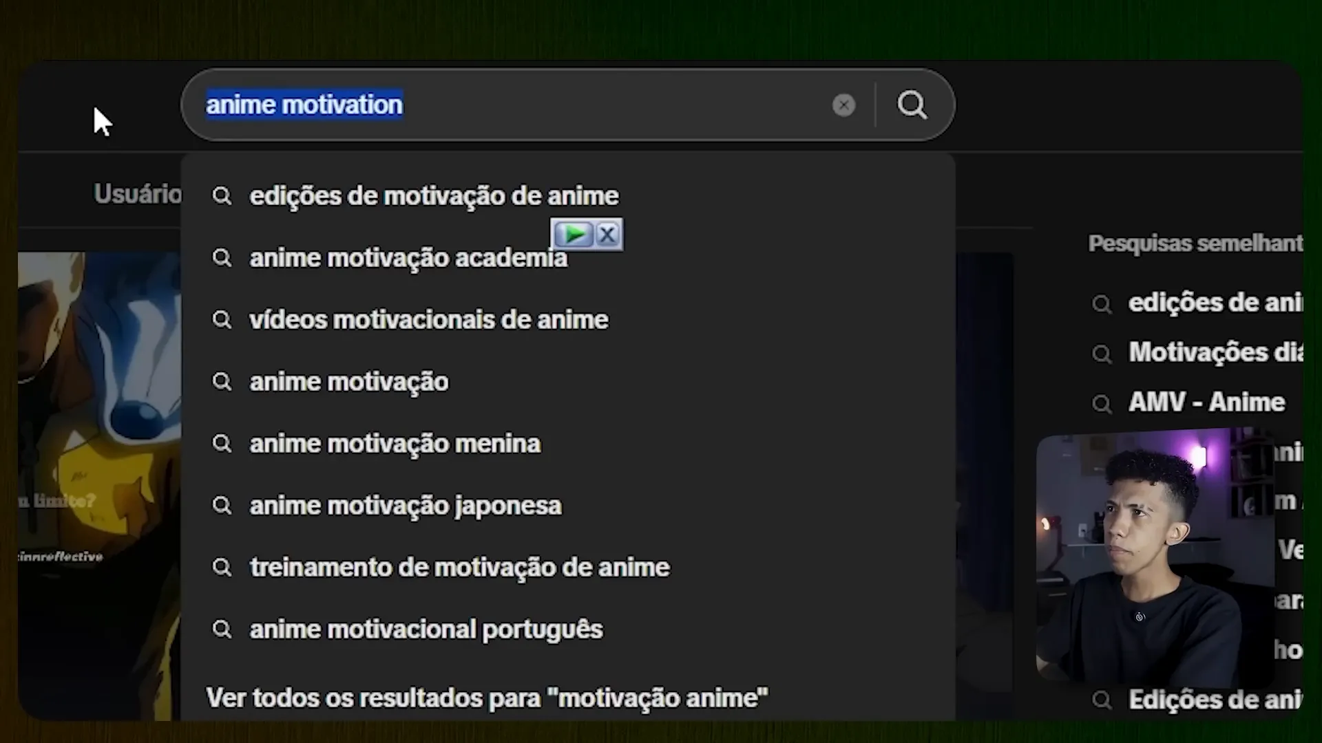 Resultados de pesquisa no TikTok sobre Anime Motivation