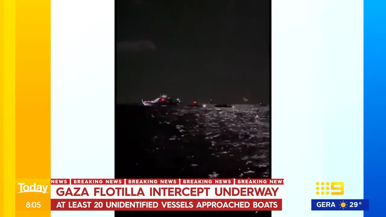 The yacht Wahoo moving through crowded waters during the flotilla