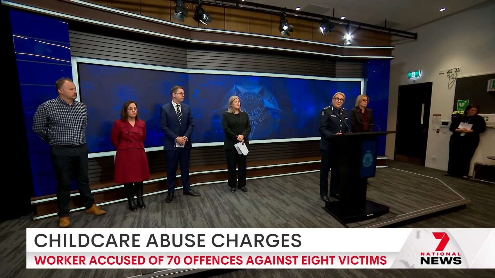Police briefing on childcare worker charges