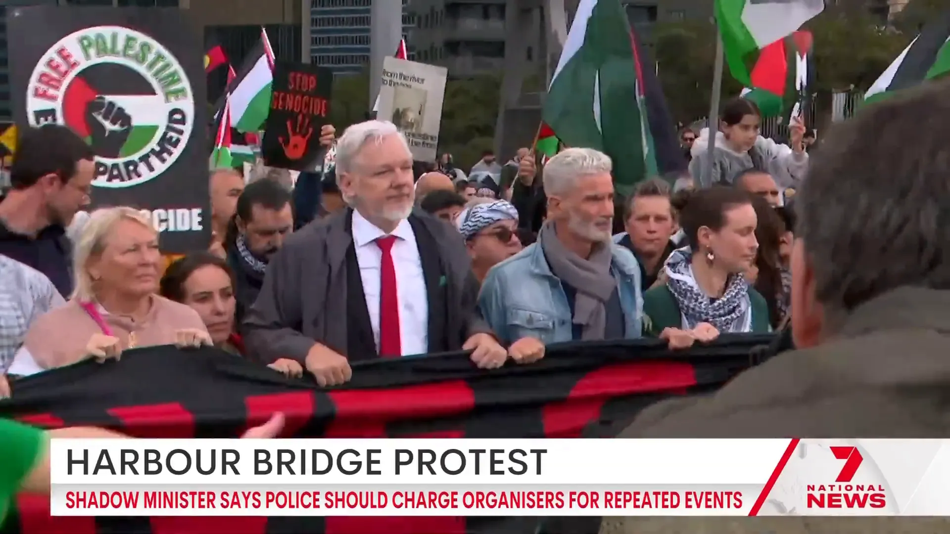 Palestine Action Group representatives after the protest