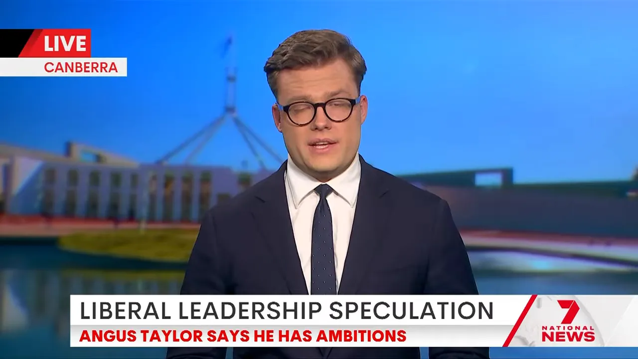 television news lower-third headline liberal leadership speculation canberra