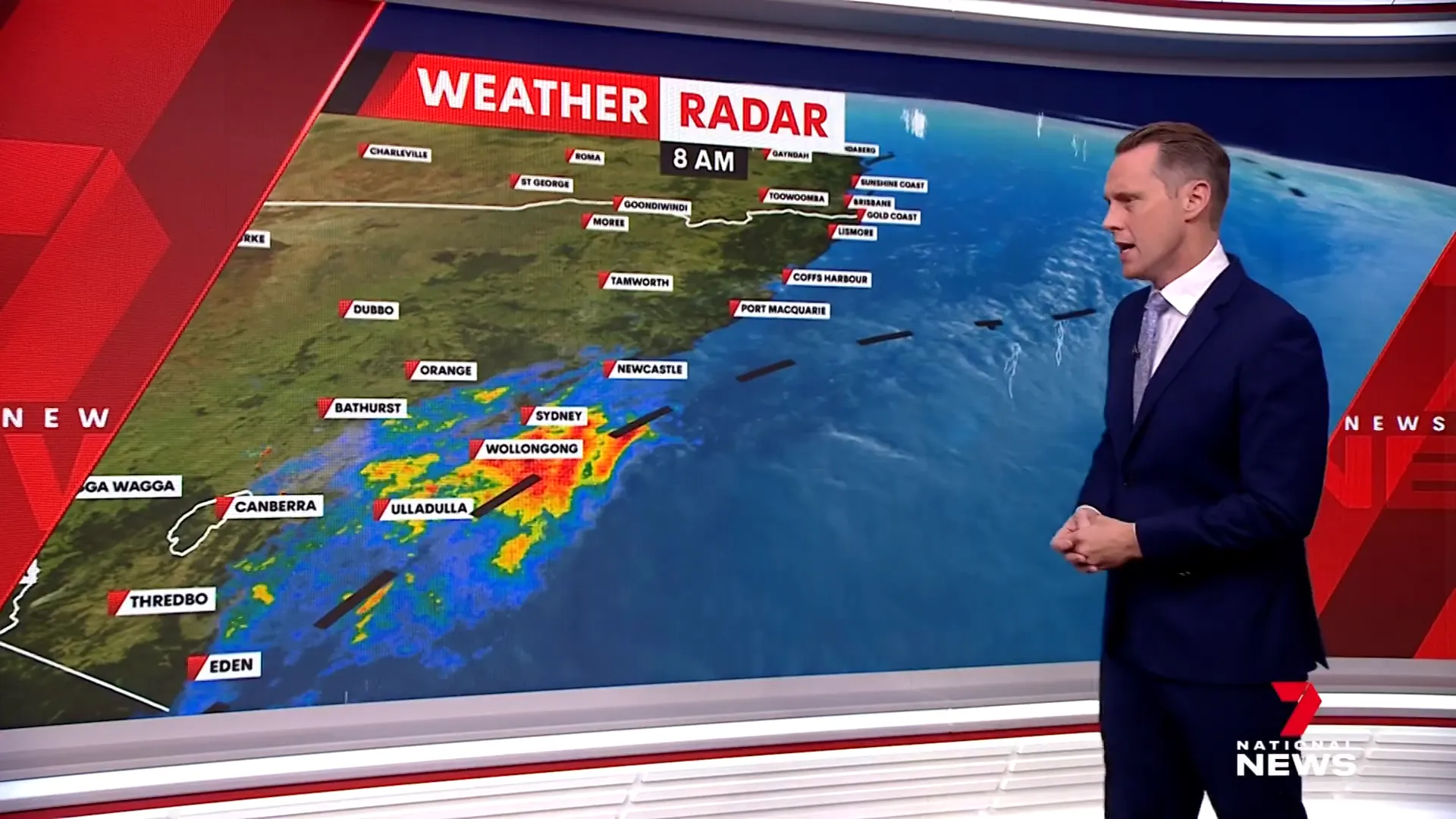Rain areas developing along New South Wales coast