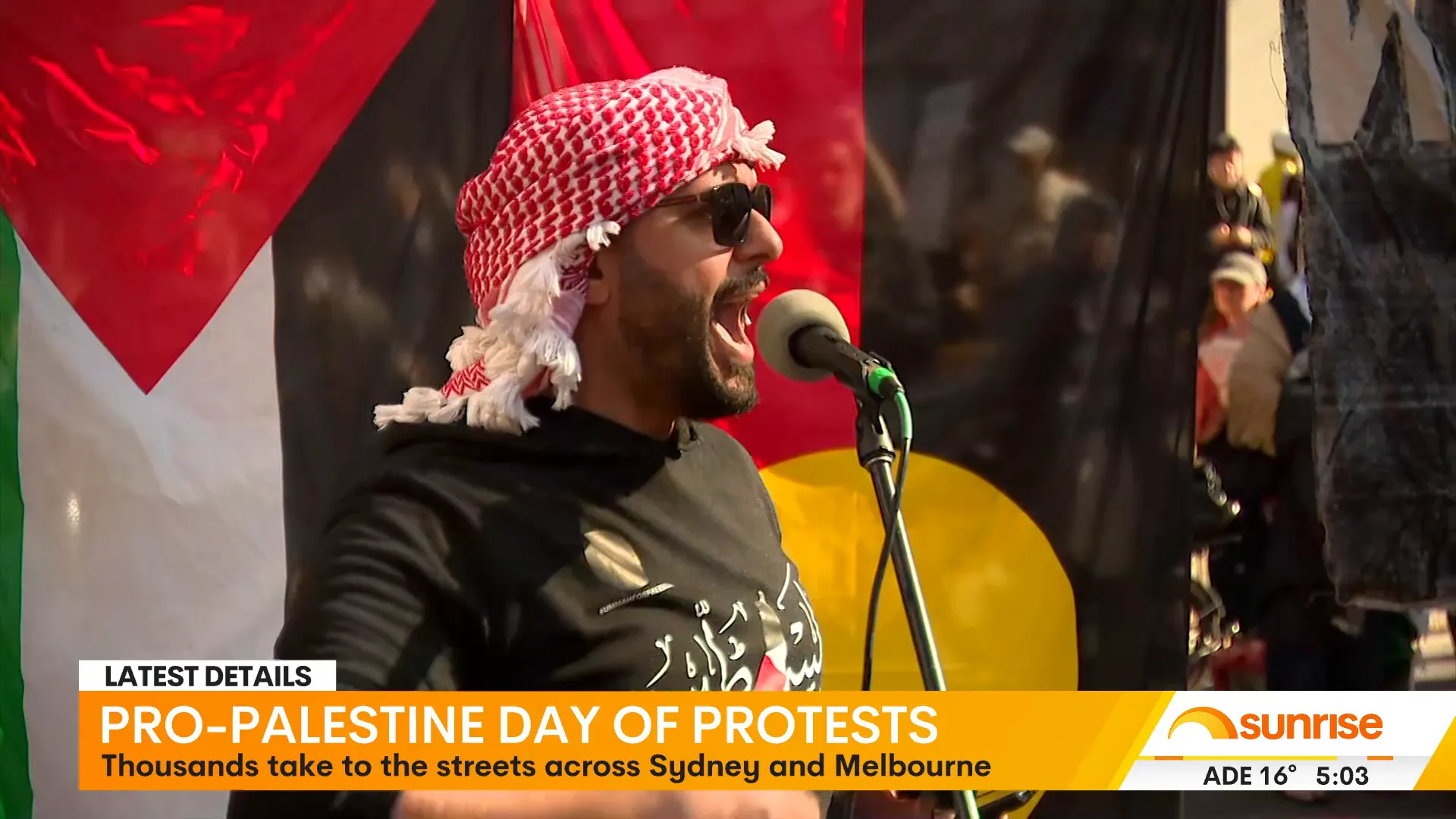 Protesters chanting 'Free Free Palestine'