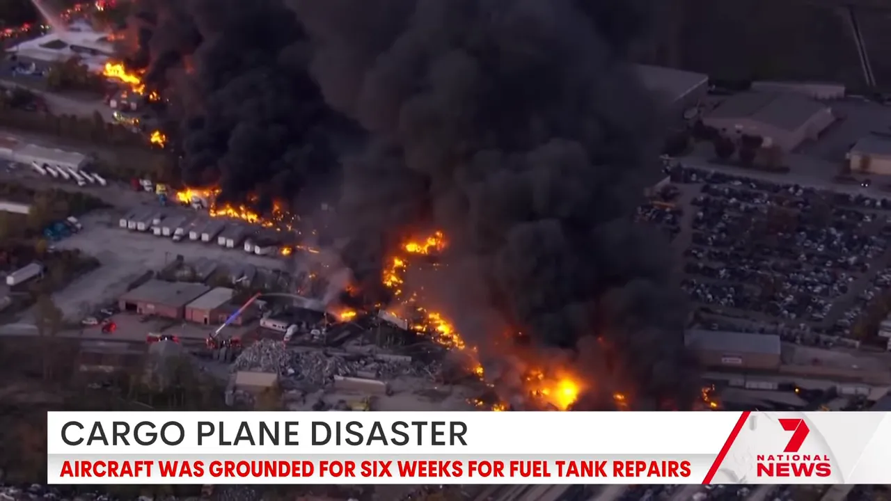 Aircraft wing on fire shortly after takeoff