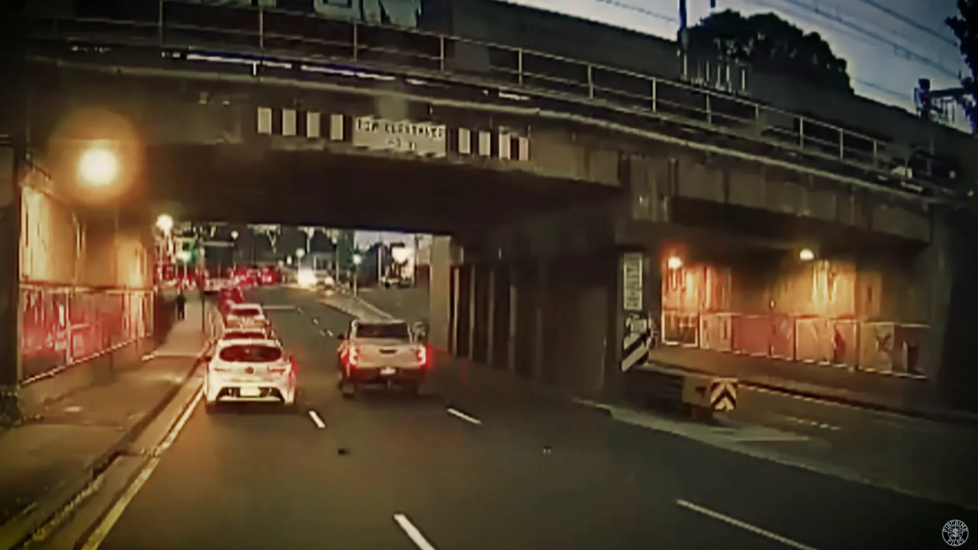 Mercedes car involved in the drive-by shooting alongside Toyota Hilux