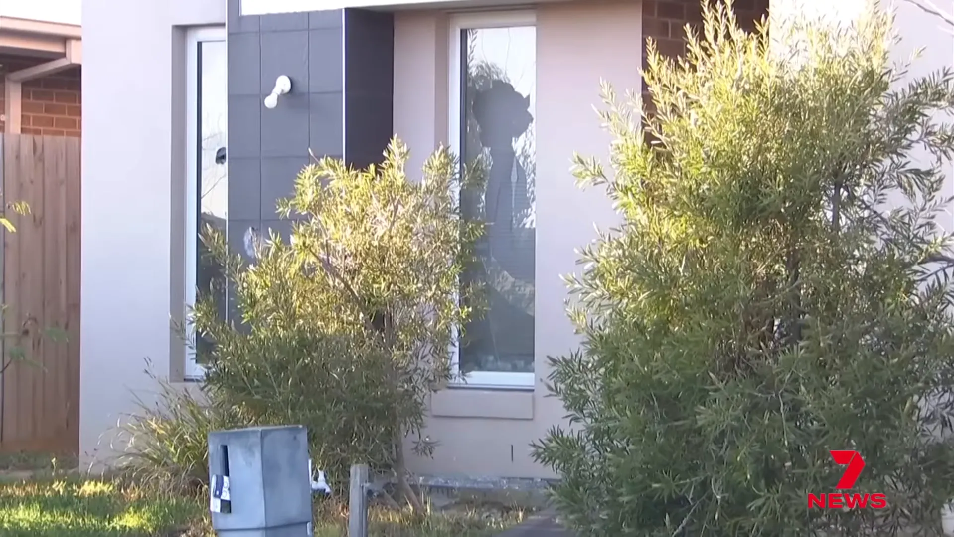 Windows smashed at the front of the house