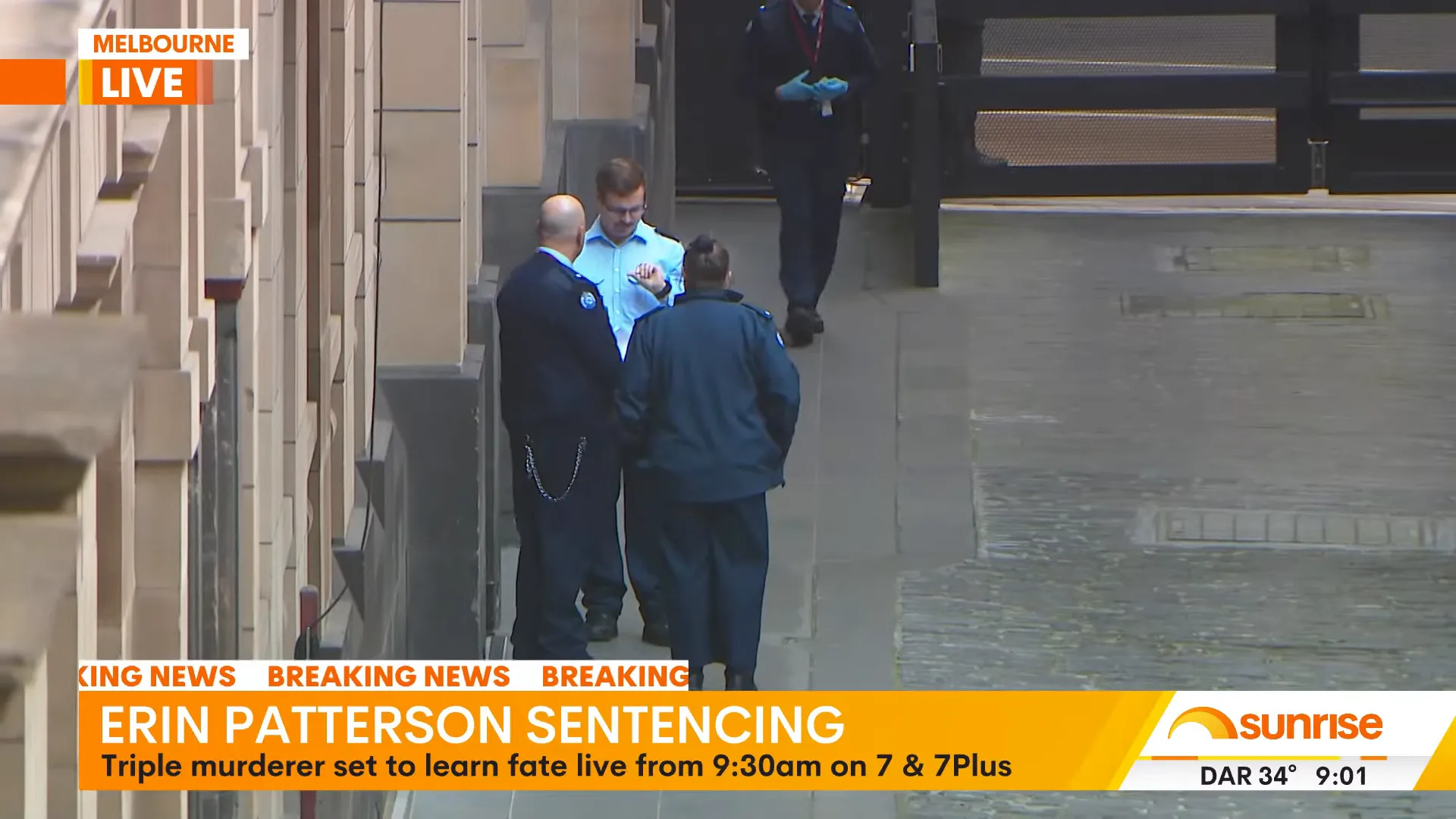 Protective service officers outside the Supreme Court gates