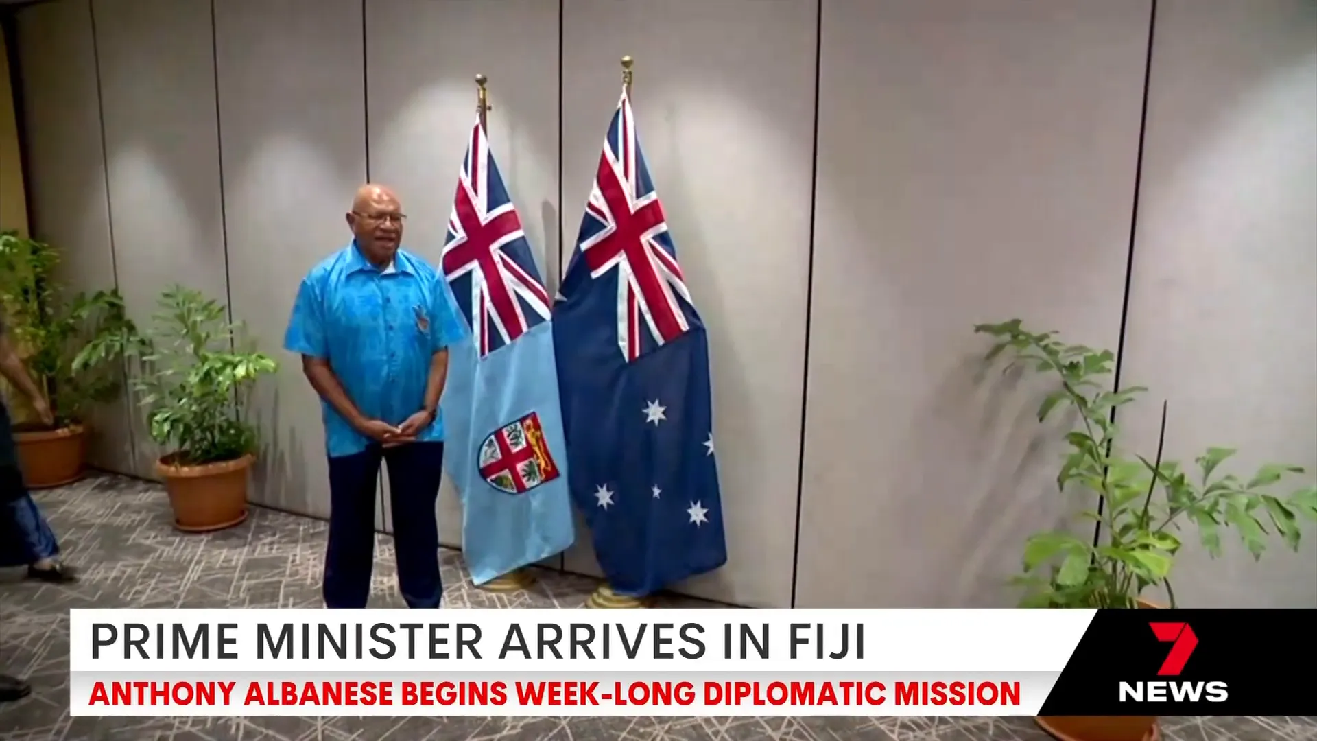 Anthony Albanese with Fiji's Prime Minister Sidibe Nirmuka
