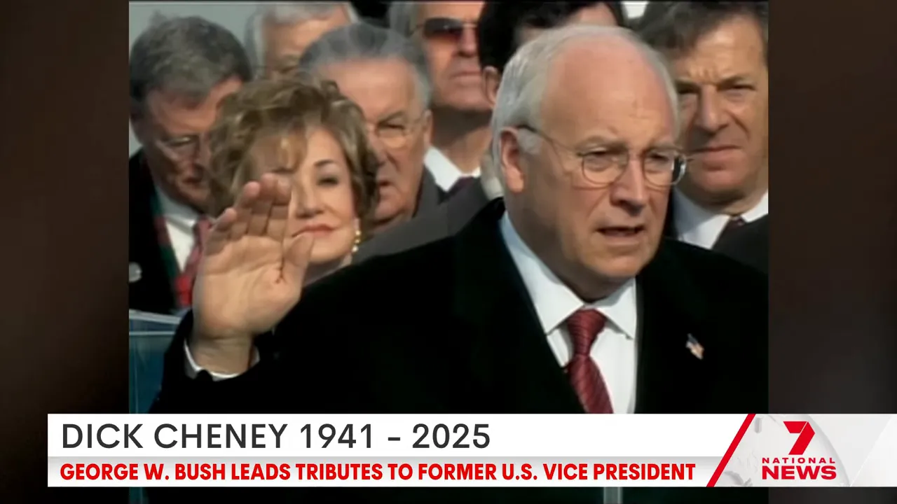 Archive footage of Dick Cheney being sworn in as US Vice President