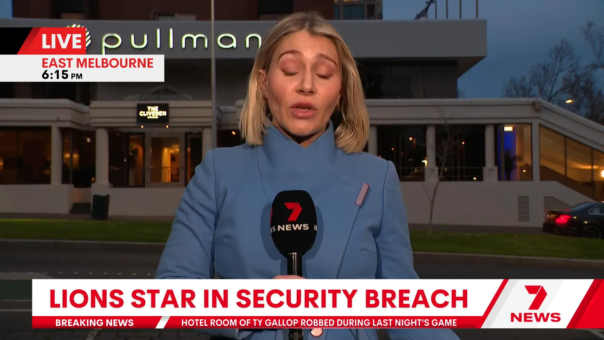 Reporter describing the hotel room raid and robbery