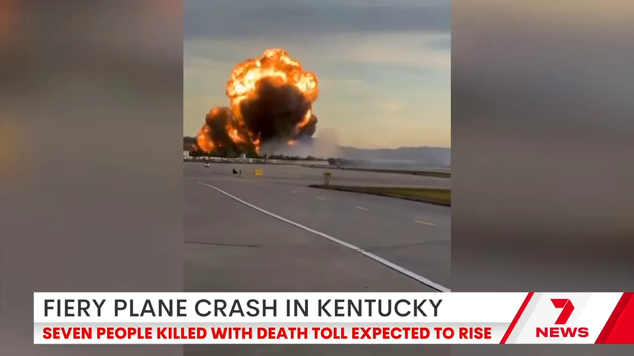 Huge explosion as the cargo plane bursts into flames