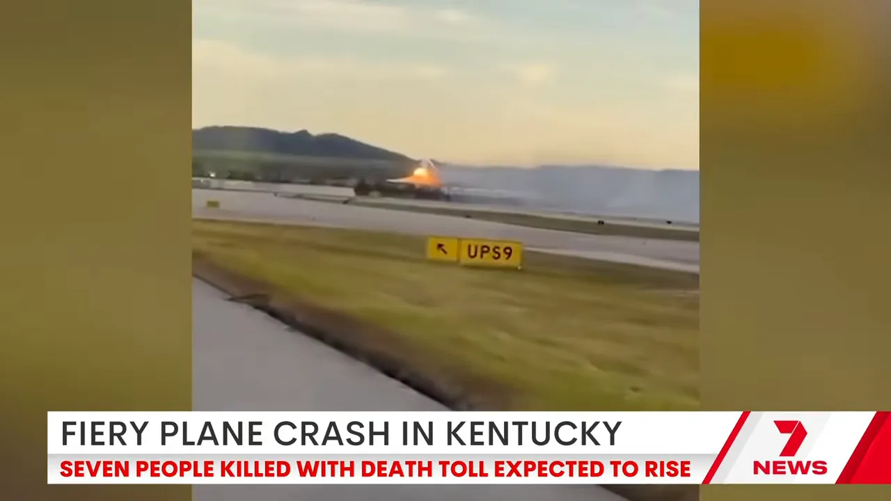 The MD-11 cargo jet moments before it crashed after takeoff from Louisville