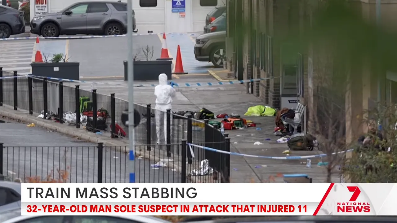 Abandoned bags left on the platform after passengers fled
