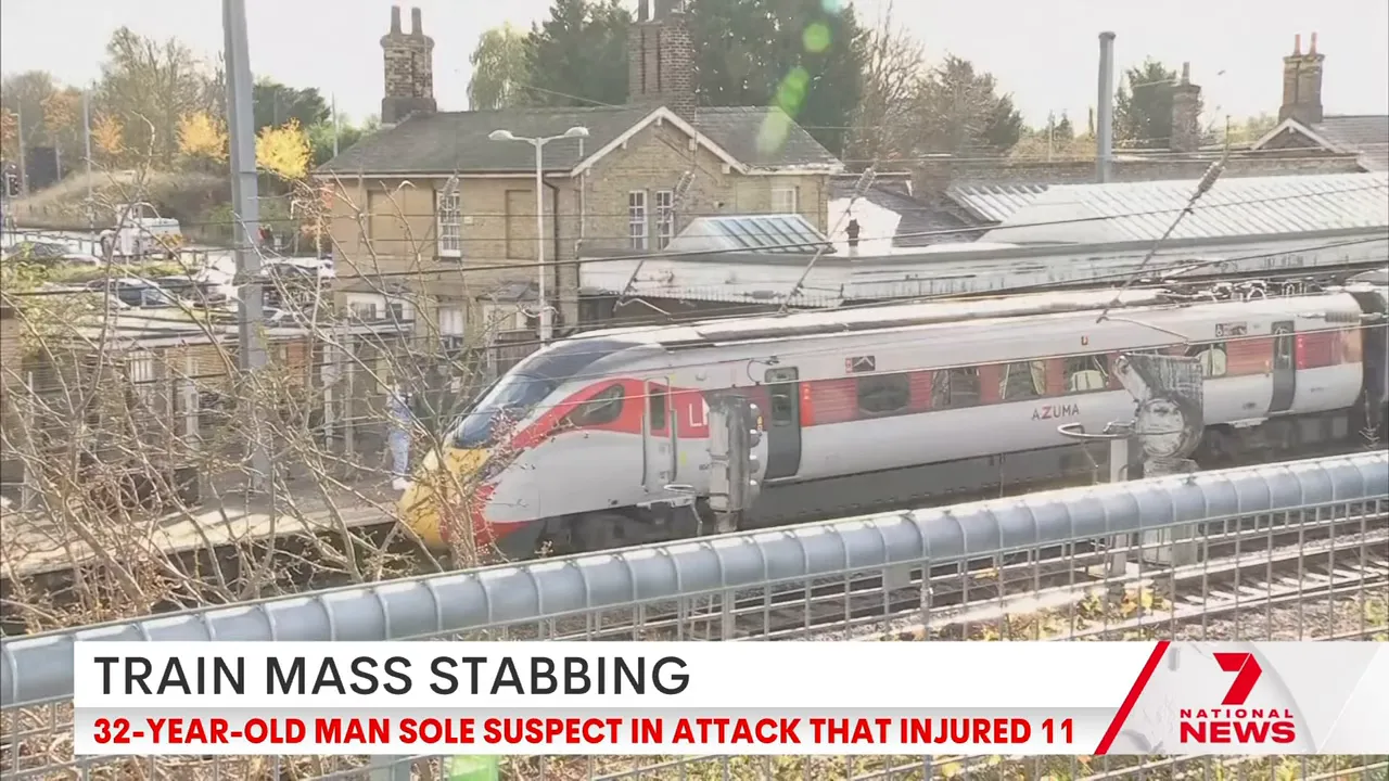 Train parked at Huntingdon Station as forensics examine the carriage