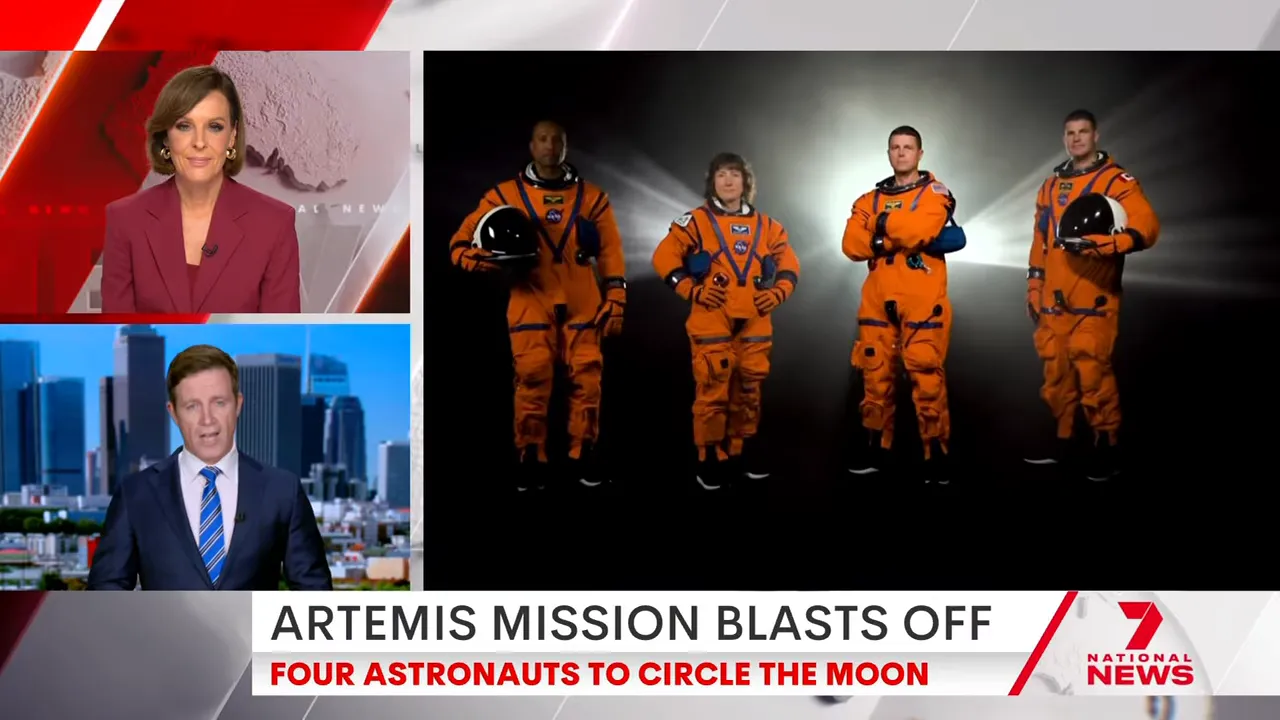 Artemis 2 four-person crew shown in orange flight suits standing together